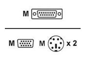 Kabel KVM - ATEN KVM-kabel SPHD15 han til 2xPS/2 h - 2L-5206P