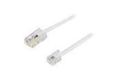 Kabel sieciowy - Deltaco 8P4C(RJ45) til 6P4C(RJ11) 1.0 m - Biały - 1m - DEL-1701