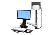 Uchwyt na monitor - Ergotron StyleView Sit-Stand Combo System With Medium Silver CPU Holder - 45-271-026