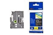 Papier, papier fotograficzny i etykiety - Brother TZe335 12mm (0.47") White on Black Label tape for P-Touch 8m - TZE335