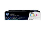 Tusz, toner i material eksploatacyjny - HP 126A / CF341A - 3-Pack Toner (Yellow Magenta Cyan) - Toner laserowy Cyjan - CF341A