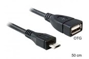 Kabel USB - DeLOCK USB-Kabel Delock USB A -> micro B Bu/St 0.50m OTG - 83183