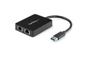 Adapter Sieciowy (karta sieciowa, serwer druku, itp.) - StarTech.com USB32000SPT USB 3.0 to Dual Port Gigabit Ethernet Adapter w/ USB Port 10/100/1000 Mbps USB Gigabit LAN Network NIC Adapter - USB32000SPT
