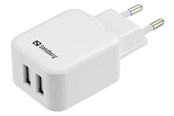 Telefon - Adapter i Ladowarka - Sandberg Dual USB Type-A AC Charger - 440-57