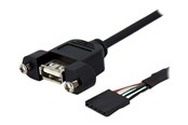 Kabel USB - StarTech.com Panel Mount USB Cable USB A to Motherboard Header Cable - USBPNLAFHD3