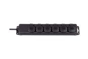 Kabel zasilający (zewnętrzny) - Brennenstuhl Extension socket IP44 6-way black 2m H07RN-F 3G1.5 - 1159970