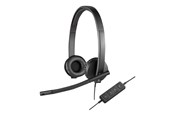 Sluchawki, zestaw sluchawkowy - Logitech USB Headset H570e - Black - 981-000575