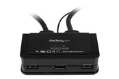 Przełącznik KVM - StarTech.com 2 Port USB HDMI Cable KVM Switch w/ Audio and Remote Switch - SV211HDUA