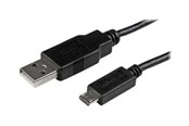 Kabel USB - StarTech.com Mobile Charge Sync USB to Slim Micro USB Cable for Smartphones and Tablets - USBAUB2MBK