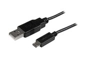 Kabel USB - StarTech.com Mobile Charge Sync USB to Slim Micro USB Cable for Smartphones and Tablets - USBAUB50CMBK