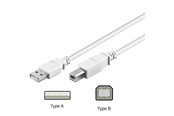 Kabel USB - Pro USB-A <-> USB-B 2.0 - 1m - Biały - 4040849961861