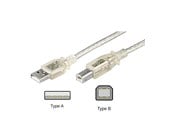 Kabel USB - Pro USB-A <-> USB-B 2.0 - 1m - Przejrzyste - 4040849686061