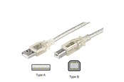 Kabel USB - Pro USB-A <-> USB-B 2.0 - 1.8m - Przejrzyste - 4040849689727