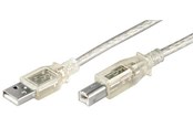 Kabel USB - Pro USB-A <-> USB-B 2.0 - 3m - Przejrzyste - 4040849689734