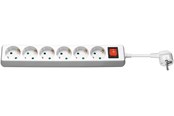 Kabel zasilający (zewnętrzny) - Pro Power Socket x6 - w/Switch - 1.5m - White - 4040849512889