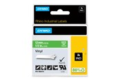 Papier, papier fotograficzny i etykiety - DYMO ® Rhino Industrial Tape 12 mm x 5.5m coloured vinyl white on green - 1805414