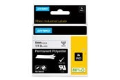 Papier, papier fotograficzny i etykiety - DYMO ® Rhino Industrial Tape 6 mm x 5.5m permanent polyester black on white - 1805442