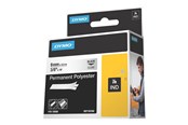 Papier, papier fotograficzny i etykiety - DYMO ® Rhino Industrial Tape 9 mm x 5.5m permanent polyester black on clear - 18508DMO