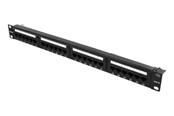 Akcesoria sieciowe - Deltaco PAN-112 UTP patch panel 24xRJ45 Cat6 krone terminal 1U 19" black - PAN-112