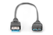 Kabel USB - DIGITUS USB-A to USB Micro-B - 0.25m - AK-300117-003-S
