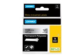 Papier, papier fotograficzny i etykiety - DYMO ® Rhino Industrial Tape 12 mm x 5.5m permanent polyester black on metallized - S0718180