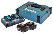 Akumulator i ladowarka - Makita 18v battery pack li-ion 2x5.0ah quick charger and a makpac s - 197629-2