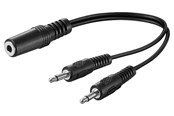 Kabel audio - Pro MiniJack 3.5mm splitter (1F - 2M) - Mono - Black - 4040849504723