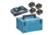 Akumulator i ladowarka - Makita 18v battery pack li-ion 4x5.0ah quick charger and a makpac s - 197626-8