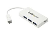 USB hub - StarTech.com USB-C Hub 4-Port USB hub - 4 - USB 3.0 - Biały - HB30C3A1CFBW
