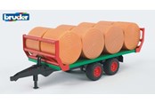 Samochody i pojazdy - Bruder Bale transport trailer with 8 round bales - 2220