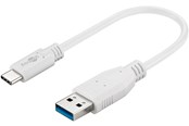 Kabel USB - Pro USB-A <-> USB-C - 0.2m - USB 3.0 - Biały - PUSB3.2G1-AC-WHT-0.2M