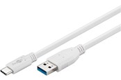 Kabel USB - Pro USB-A <-> USB-C - 1m - USB 3.0 - Biały - PUSB3.2G1-AC-WHT-1M