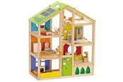 Zabawki drewniane - Hape Wooden 4 seasons Dollhouse with furniture - 5682