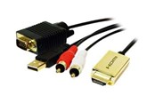 Kable - rózne - LogiLink HDMI TIL VGA MED AUDIO KABEL 2M SORT - CV0052