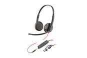 Słuchawki, zestaw słuchawkowy - HP Poly Blackwire 3225 Stereo USB-C Headset +3.5mm Plug +USB-C/A Adapter (Bulk) (8X229A6) - 8X229A6