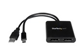 Przełącznik ekranu i dźwięku - StarTech.com Mini DisplayPort to DP Multi Monitor Splitter - 2-Port MST Hub - videosplitter - 2 porte - MSTMDP122DP