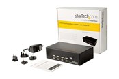 Przelacznik KVM - StarTech.com Port Dual DisplayPort KVM Switch - DP KVM Switch - 4K (60Hz) - KVM / audio / USB switch - 4 porte - monterbar på stativ - SV431DPDDUA2