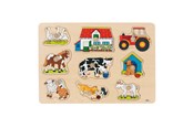 Zabawki drewniane - Goki Wooden Bubble Puzzle Farm - 57908