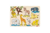 Zabawki drewniane - Goki Wooden Bubble Puzzle wild animals 9dlg. - 57829