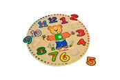Zabawki drewniane - Eichhorn Wooden Leather Clock - 100005456