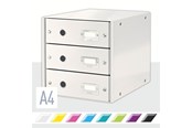 Archiwizacja i przechowywanie - Leitz Pojemnik z szufladami  Click & Store WOW (3 szuflady) Biały - 60480001