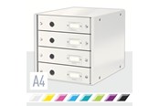 Archiwizacja i przechowywanie - Leitz Pojemnik z szufladami  Click & Store WOW (4 szuflady) Biały - 60490001