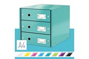 Archiwizacja i przechowywanie - Leitz Pojemnik z szufladami  Click & Store WOW (3 szuflady) Turkusowy - 10K268L