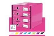 Archiwizacja i przechowywanie - Leitz Pojemnik z szufladami  Click & Store WOW (4 szuflady) Różowy - 60490023