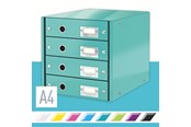 Archiwizacja i przechowywanie - Leitz Pojemnik z szufladami  Click & Store WOW (4 szuflady) Turkusowy - 60490051