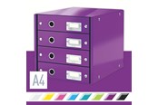 Archiwizacja i przechowywanie - Leitz Pojemnik z szufladami  Click & Store WOW (4 szuflady) Fioletowy - 60490062
