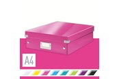 Archiwizacja i przechowywanie - Leitz Pudełko z przegródkami  Click & Store WOW, średnie Różowy - 60580023