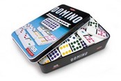 gry-planszowe-karciane-i-kosci - Tactic D9 domino in tin with window multi (ENG/PL/F) - 53914