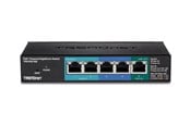 Switch - TRENDnet TPE-P521ES 5-Port Gigabit PoE+ Powered EdgeSmart Switch with PoE Pass Through - TPE-P521ES