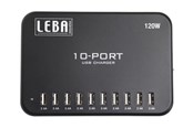 Telefon - Adapter i Ladowarka - LEBA Innovation NoteCharge 10 Ports USB-A Charger 120 W - NCHAR-U10-SC